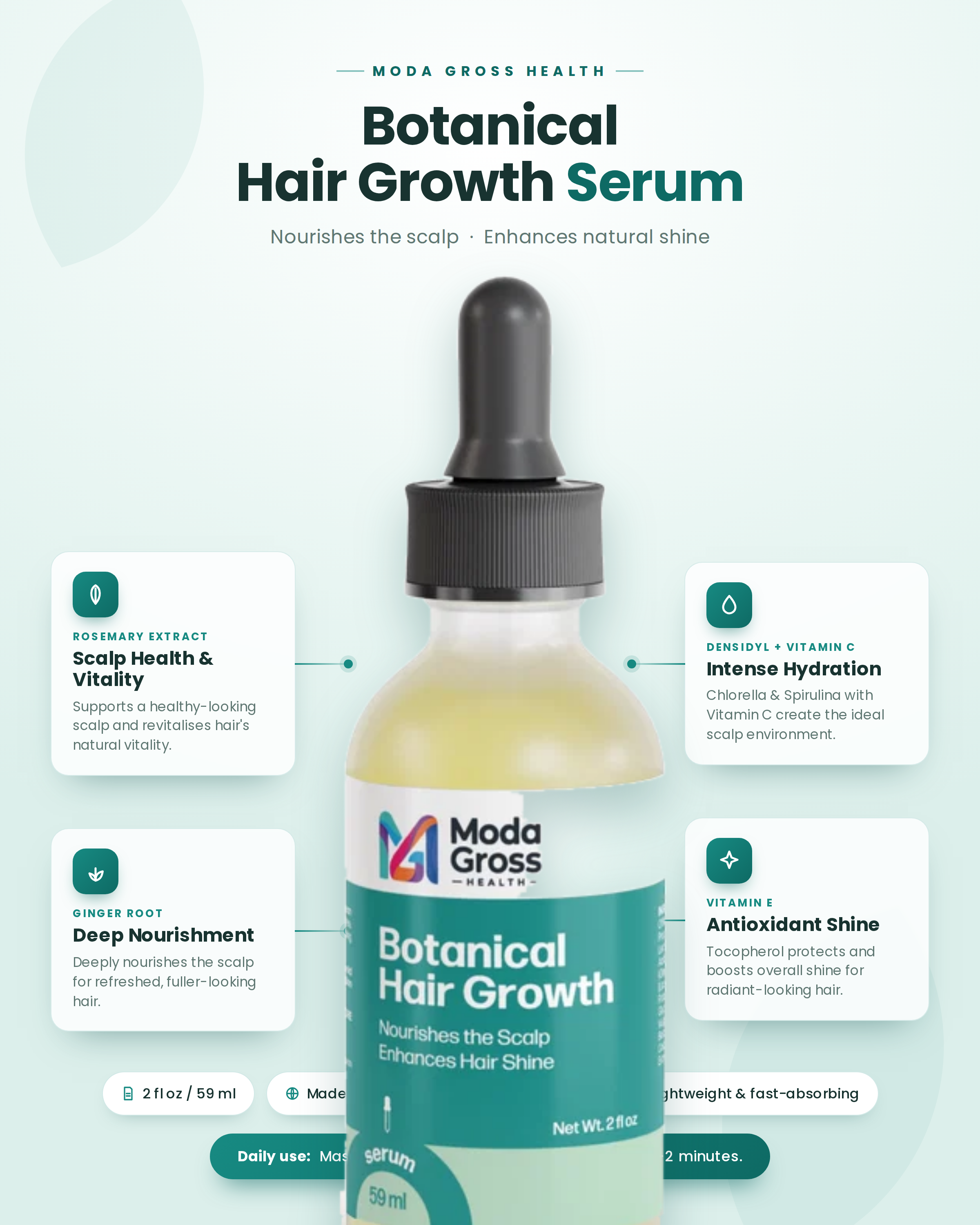 Botanical Hair Growth Serum: How Rosemary & Ginger Support a Healthier Scalp
