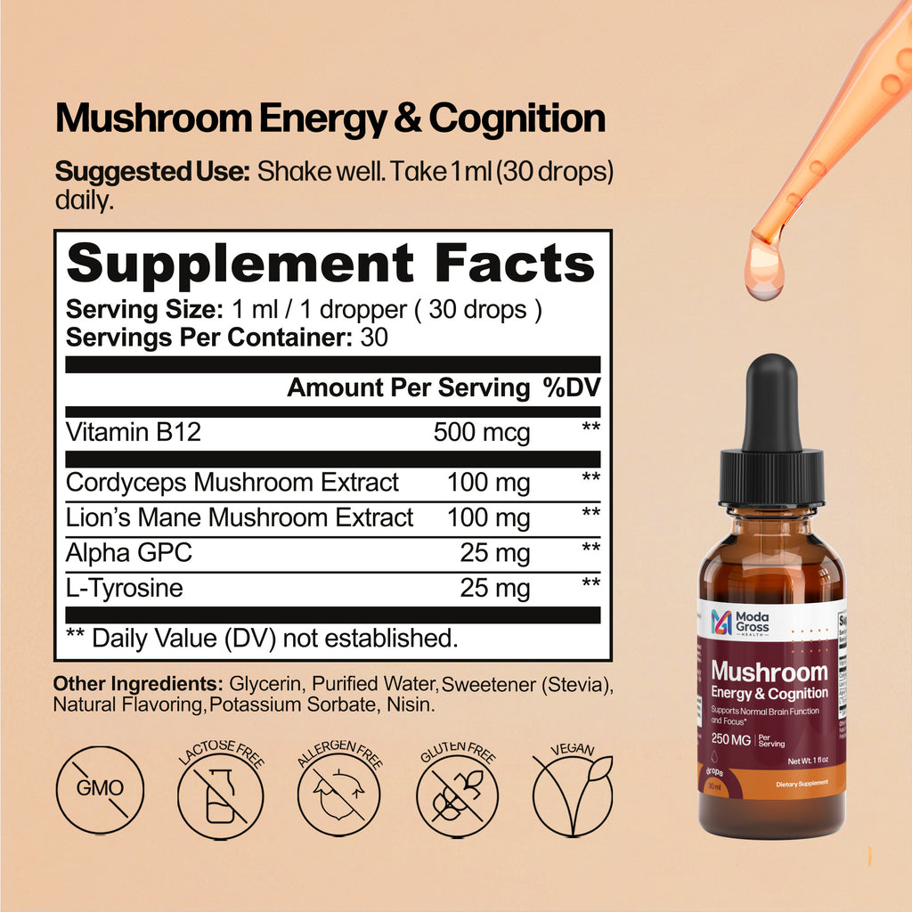 Mushroom Energy & Cognition Drops
