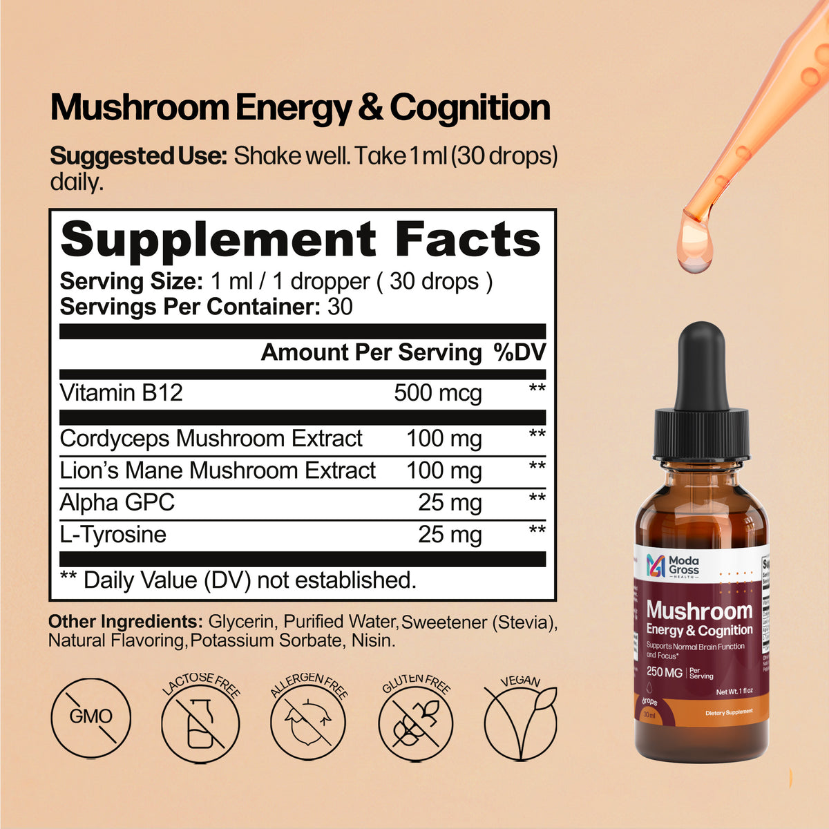 Mushroom Energy & Cognition Drops